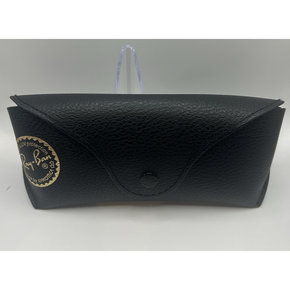 Ray-Ban Case for Eyeglasses Sunglasses Black Pebble Leather Snap Closure